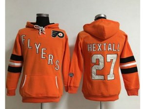 Women Philadelphia Flyers #27 Ron Hextall Orange Old Time Heidi NHL Hoodie