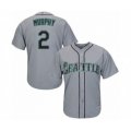 Seattle Mariners #2 Tom Murphy Authentic Grey Road Cool Base Baseball Player Jersey