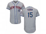 New York Mets #15 Tim Tebow Grey Flexbase Authentic Collection MLB Jersey