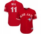 Toronto Blue Jays #11 George Bell Replica Scarlet Alternate Cool Base Baseball Jersey