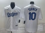 Los Angeles Dodgers #10 Justin Turner White Stitched MLB Cool Base Nike Jersey
