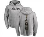 New Orleans Saints #7 Morten Andersen Ash Backer Pullover Hoodie