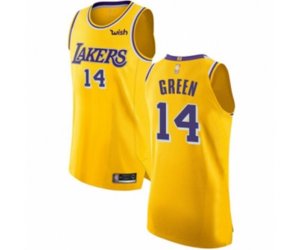 Los Angeles Lakers #14 Danny Green Authentic Gold Basketball Jersey - Icon Edition