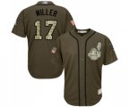 Cleveland Indians #17 Brad Miller Authentic Green Salute to Service Baseball Jersey