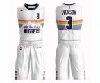 Denver Nuggets #3 Allen Iverson Authentic White Basketball Suit Jersey - City Edition