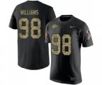 Kansas City Chiefs #98 Xavier Williams Black Camo Salute to Service T-Shirt