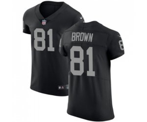 Oakland Raiders #81 Tim Brown Black Team Color Vapor Untouchable Elite Player Football Jersey