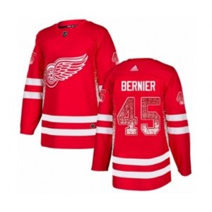Detroit Red Wings #45 Jonathan Bernier Authentic Red Drift Fashion NHL Jersey
