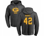 Green Bay Packers #42 Oren Burks Ash One Color Pullover Hoodie