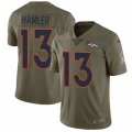 Denver Broncos #13 KJ Hamler Olive Stitched Limited 2017 Salute To Service Jersey