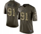 New England Patriots #91 Deatrich Wise Jr Elite Green Salute to Service Football Jersey