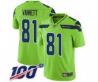 Seattle Seahawks #81 Nick Vannett Limited Green Rush Vapor Untouchable 100th Season Football Jersey