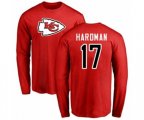 Kansas City Chiefs #17 Mecole Hardman Red Name & Number Logo Long Sleeve T-Shirt