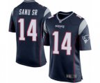 New England Patriots #14 Mohamed Sanu Sr Game Navy Blue Team Color Football Jersey