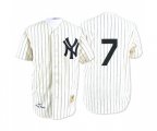 New York Yankees #7 Mickey Mantle Authentic White Throwback Baseball Jersey