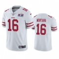 San Francisco 49ers 16 Joe Montana White Vapor Untouchable Limited Stitched 2024 Super Bowl LVIII Jersey
