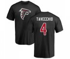 Atlanta Falcons #4 Giorgio Tavecchio Black Name & Number Logo T-Shirt