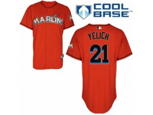Miami Marlins #21 Christian Yelich Replica Orange Alternate 1 Cool Base MLB Jersey