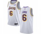 Los Angeles Lakers #6 LeBron James Authentic White Basketball Jersey - Association Edition
