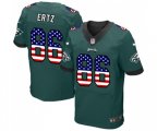 Philadelphia Eagles #86 Zach Ertz Elite Midnight Green Home USA Flag Fashion Football Jersey
