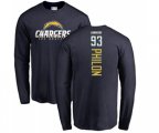 Los Angeles Chargers #93 Darius Philon Navy Blue Backer Long Sleeve T-Shirt