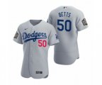 Los Angeles Dodgers Mookie Betts Nike Gray 2020 World Series Authentic Jersey
