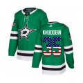 Dallas Stars #35 Anton Khudobin Authentic Green USA Flag Fashion NHL Jersey