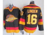 Vancouver Canucks #16 Trevor Linden Black Gold CCM Throwback Stitched NHL jerseys