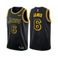 Los Angeles Lakers #6 LeBron James Authentic Black City Edition Basketball Jersey