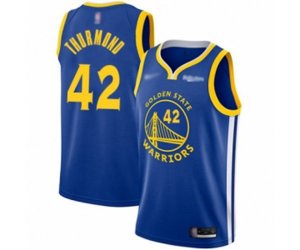 Golden State Warriors #42 Nate Thurmond Authentic Royal Finished Basketball Jersey - Icon Edition