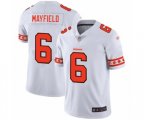 Cleveland Browns #6 Baker Mayfield White Team Logo Fashion Limited Football Jersey