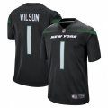 New York Jets #1 Zach Wilson Nike Black 2021 NFL Draft First Round Pick Game Jersey