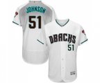 Arizona Diamondbacks #51 Randy Johnson White Teal Alternate Authentic Collection Flex Base Baseball Jersey