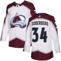 Colorado Avalanche #34 Carl Soderberg White Road Authentic Stitched NHL Jersey