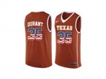 2016 US Flag Fashion-Men's Texas Longhorns Kevin Durant #35 College Basketball Jersey - Burnt Orange