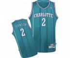Charlotte Hornets #2 Larry Johnson Authentic Light Blue Throwback Basketball Jersey