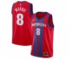 Detroit Pistons #8 Markieff Morris Authentic Red Basketball Jersey - 2019-20 City Edition