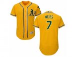 Oakland Athletics #7 Walt Weiss Gold Flexbase Authentic Collection MLB Jersey