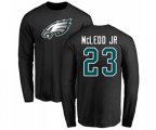 Philadelphia Eagles #23 Rodney McLeod Black Name & Number Logo Long Sleeve T-Shirt