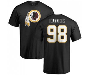 Washington Redskins #98 Matt Ioannidis Black Name & Number Logo T-Shirt