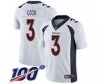 Denver Broncos #3 Drew Lock White Vapor Untouchable Limited Player 100th Season Football Jersey