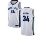 Memphis Grizzlies #34 Brandan Wright Authentic White Basketball Jersey - Association Edition