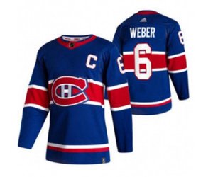 Montreal Canadiens #6 Shea Weber Blue 2020-21 Reverse Retro Alternate Hockey Jersey