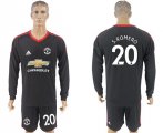 2017-18 Manchester United 20 S.ROMERO Black Long Sleeve Goalkeeper Soccer Jersey