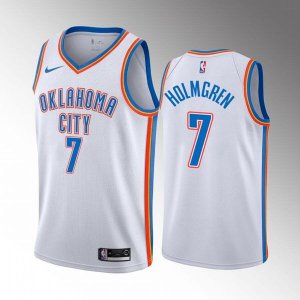 Oklahoma City Thunder #7 Chet Holmgren 2022 Draft White Stitched NBA Jersey
