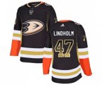 Anaheim Ducks #47 Hampus Lindholm Authentic Black Drift Fashion Hockey Jersey