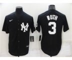 New York Yankees #3 Babe Ruth Black Stitched Nike Cool Base Throwback Jersey