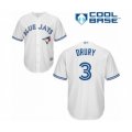 Toronto Blue Jays #3 Brandon Drury Authentic White Home Baseball Player Jersey