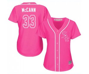 Women\'s Chicago White Sox #33 James McCann Authentic Pink Fashion Cool Base Baseball Jersey