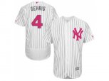 New York Yankees #4 Lou Gehrig Authentic White Fashion Flex Base MLB Jersey